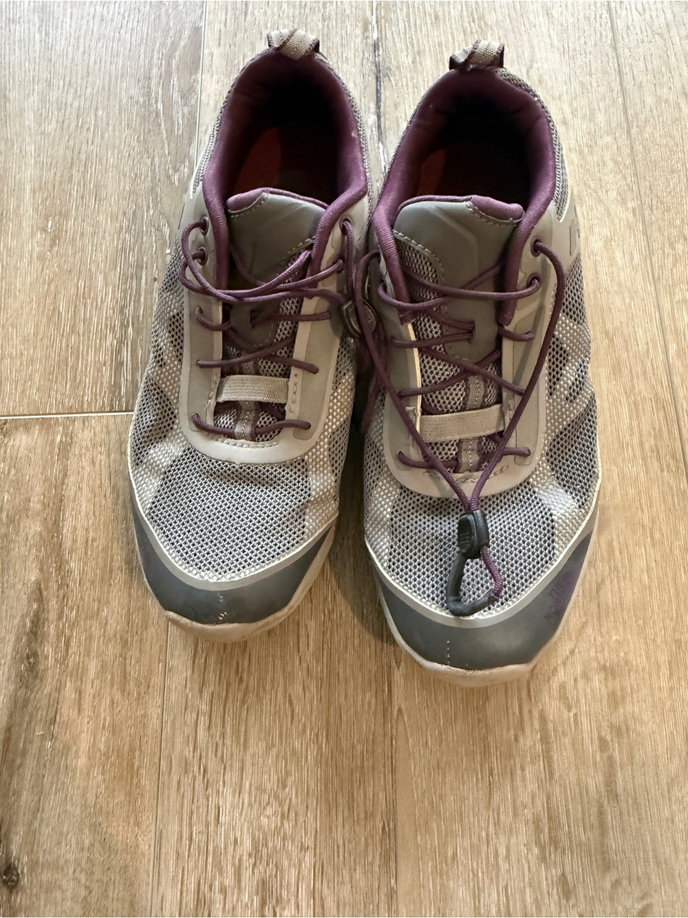 The North Face Women's Gray and Purple Athletic Trail Shoes